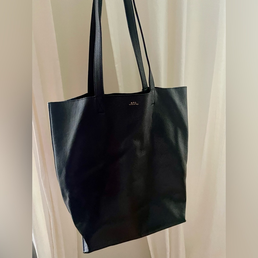 A.P.C. Black “Maiko” Leather Tote Bag